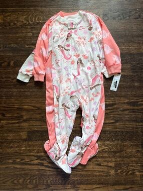 Carter’s Toddler Girls' Coral Mermaid Print Footed One-Piece Pajamas
